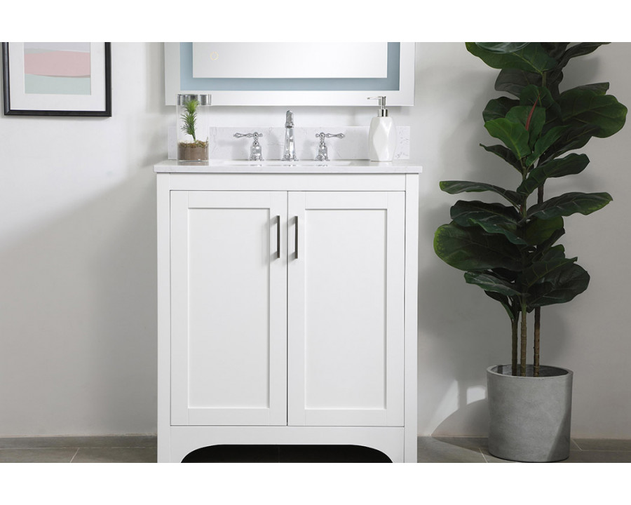 Elegant Bathroom Vanity - White (VF17030WH-BS)