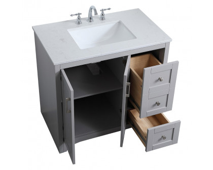 Elegant Bathroom Vanity - Gray (VF17036GR)