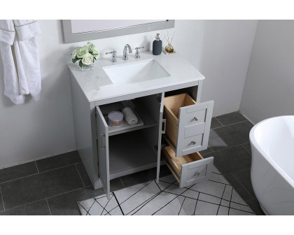 Elegant Bathroom Vanity - Gray (VF17036GR)