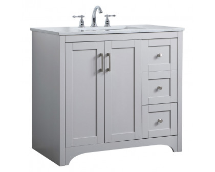 Elegant Bathroom Vanity - Gray (VF17036GR)