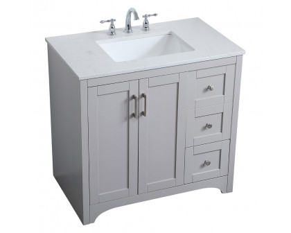 Elegant Bathroom Vanity - Gray (VF17036GR)