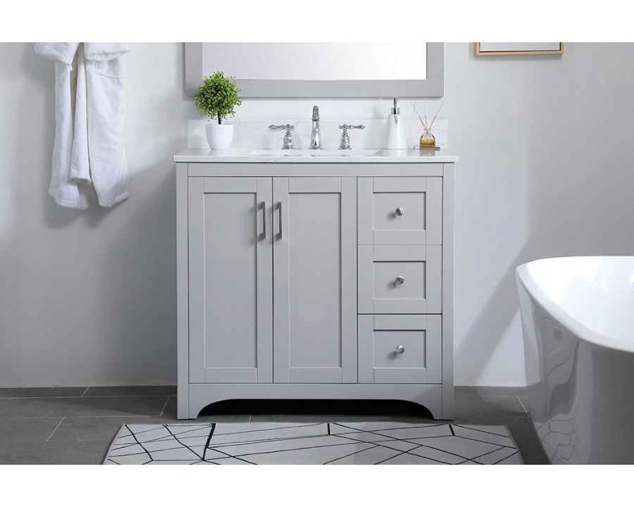 Elegant Bathroom Vanity - Gray (VF17036GR-BS)