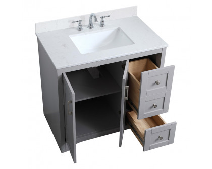 Elegant Bathroom Vanity - Gray (VF17036GR-BS)