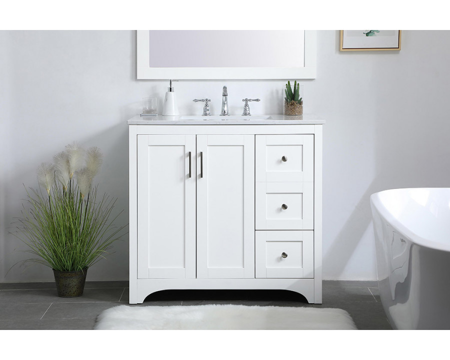 Elegant Bathroom Vanity - White (VF17036WH)