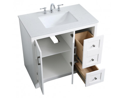 Elegant Bathroom Vanity - White (VF17036WH)