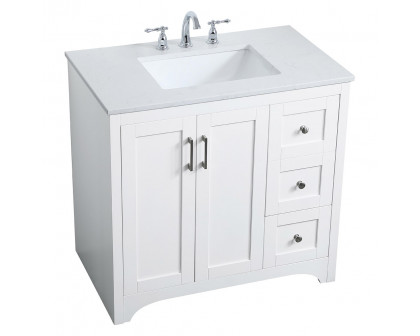 Elegant Bathroom Vanity - White (VF17036WH)