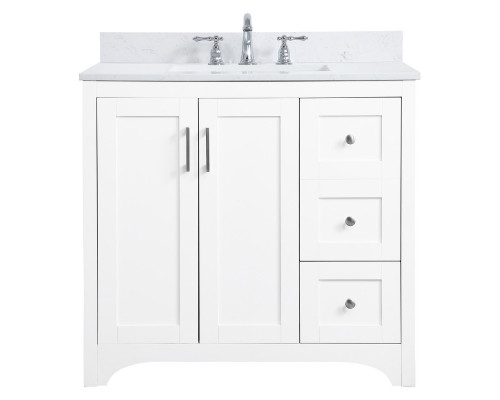 Elegant Bathroom Vanity - White (VF17036WH-BS)