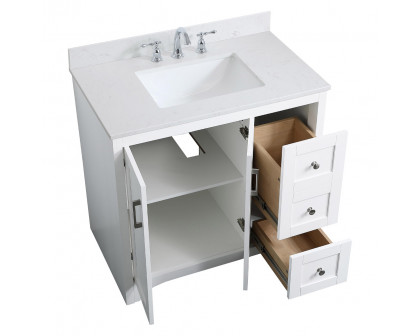 Elegant Bathroom Vanity - White (VF17036WH-BS)