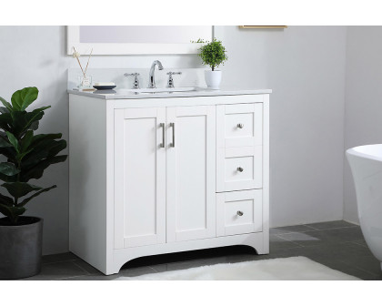 Elegant Bathroom Vanity - White (VF17036WH-BS)