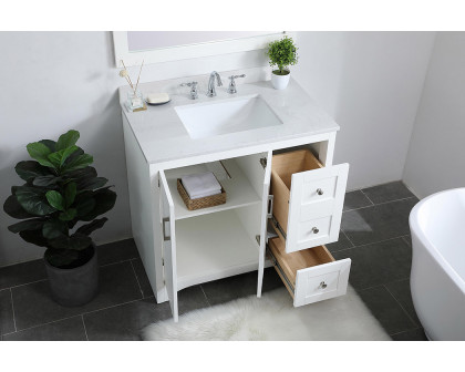 Elegant Bathroom Vanity - White (VF17036WH-BS)