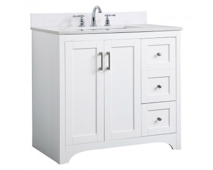 Elegant Bathroom Vanity - White (VF17036WH-BS)