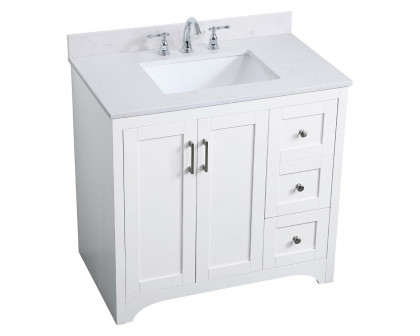 Elegant Bathroom Vanity - White (VF17036WH-BS)