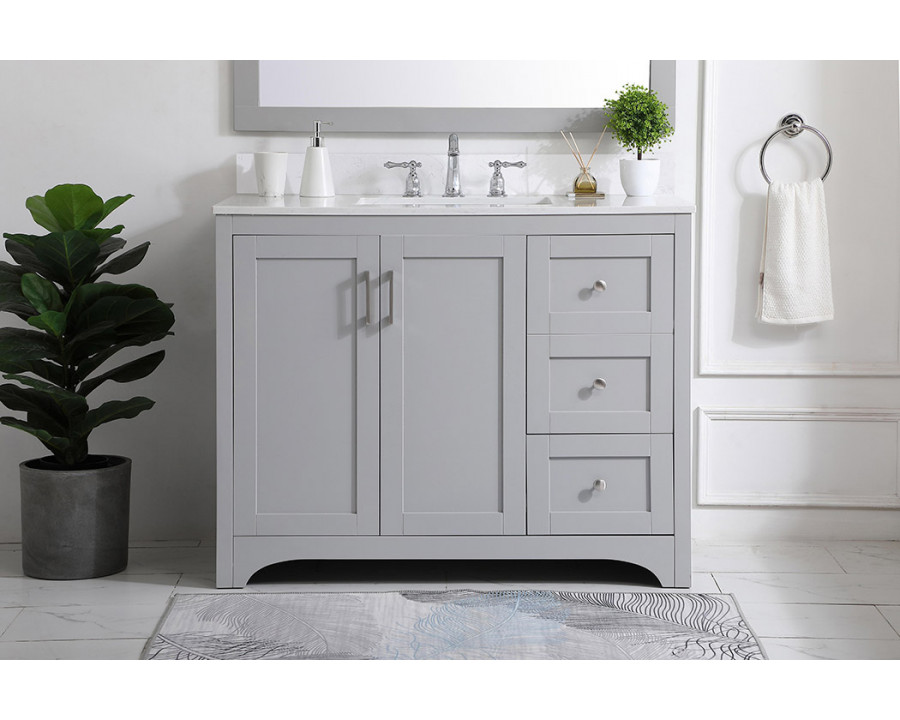 Elegant Bathroom Vanity - Gray (VF17042GR-BS)