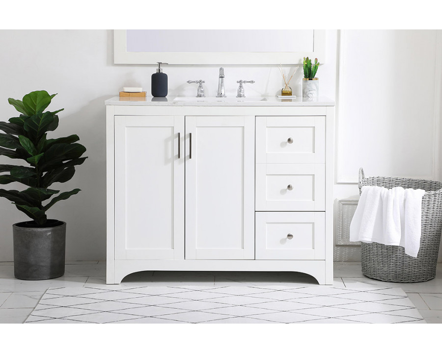 Elegant Bathroom Vanity - White (VF17042WH)