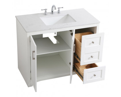 Elegant Bathroom Vanity - White (VF17042WH)