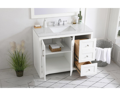 Elegant Bathroom Vanity - White (VF17042WH)