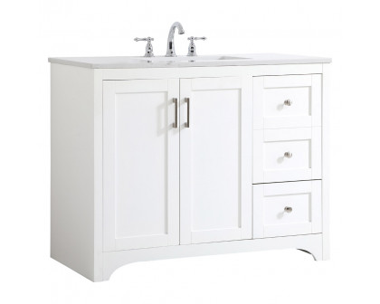 Elegant Bathroom Vanity - White (VF17042WH)