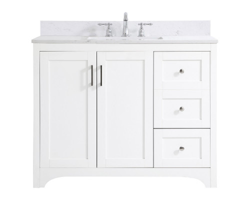 Elegant Bathroom Vanity - White (VF17042WH-BS)