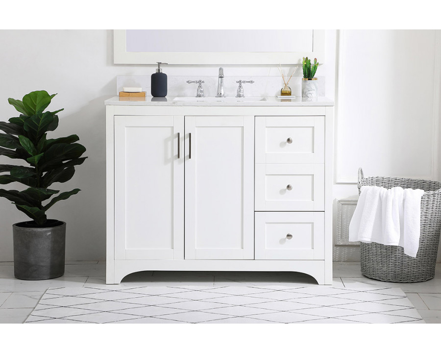 Elegant Bathroom Vanity - White (VF17042WH-BS)