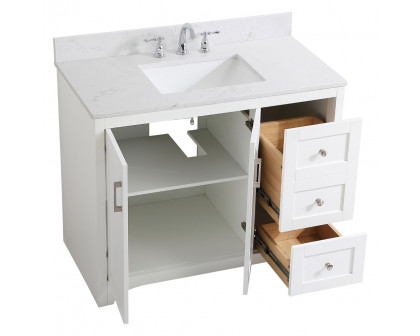 Elegant Bathroom Vanity - White (VF17042WH-BS)