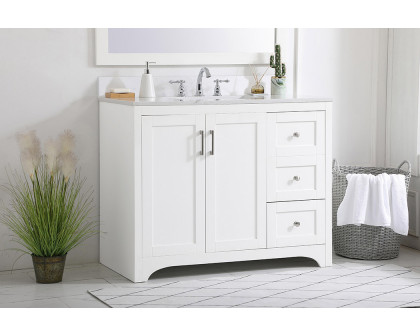 Elegant Bathroom Vanity - White (VF17042WH-BS)