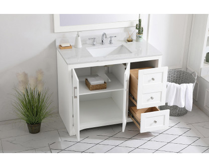 Elegant Bathroom Vanity - White (VF17042WH-BS)