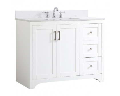 Elegant Bathroom Vanity - White (VF17042WH-BS)