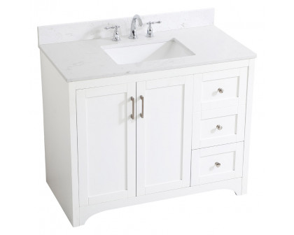 Elegant Bathroom Vanity - White (VF17042WH-BS)