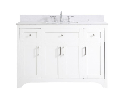 Elegant Bathroom Vanity - White (VF17048WH-BS)