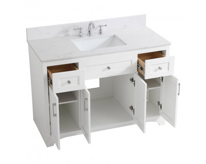 Elegant Bathroom Vanity - White (VF17048WH-BS)