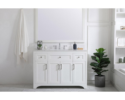 Elegant Bathroom Vanity - White (VF17048WH-BS)