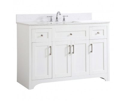 Elegant Bathroom Vanity - White (VF17048WH-BS)