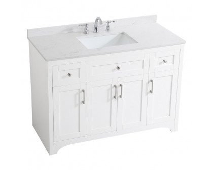 Elegant Bathroom Vanity - White (VF17048WH-BS)