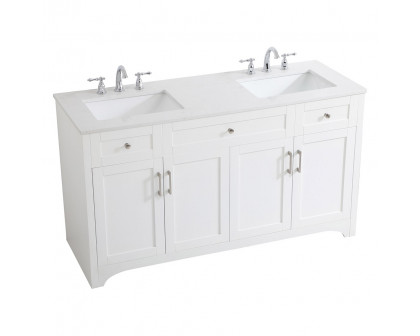 Elegant Bathroom Vanity - White (VF17060DWH)