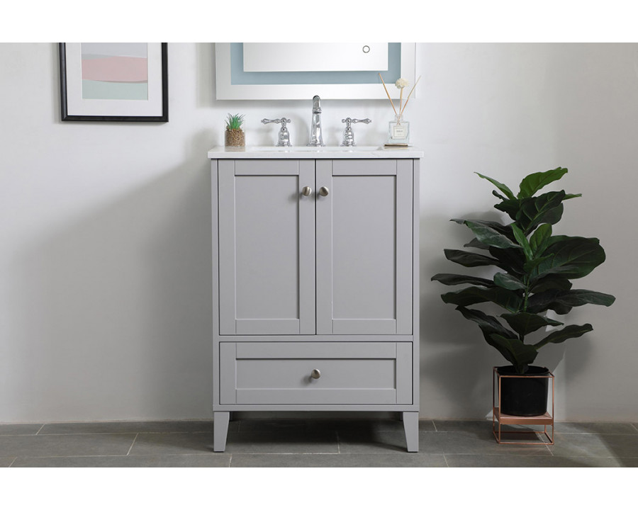 Elegant Bathroom Vanity - Gray (VF18024GR)