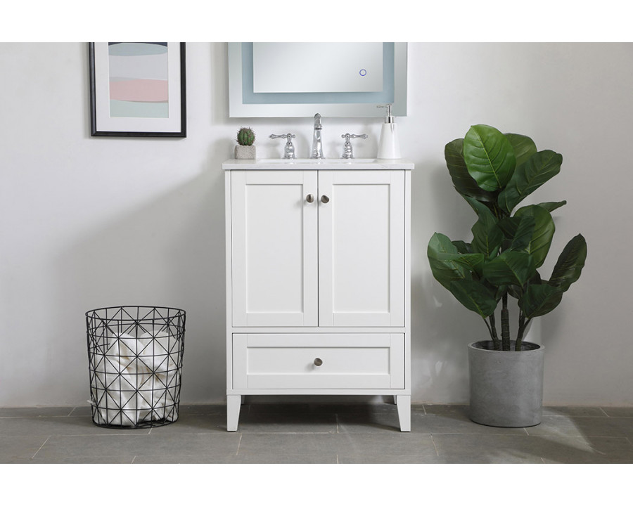 Elegant Bathroom Vanity - White (VF18024WH)