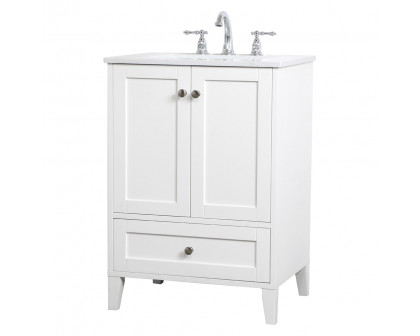 Elegant Bathroom Vanity - White (VF18024WH)