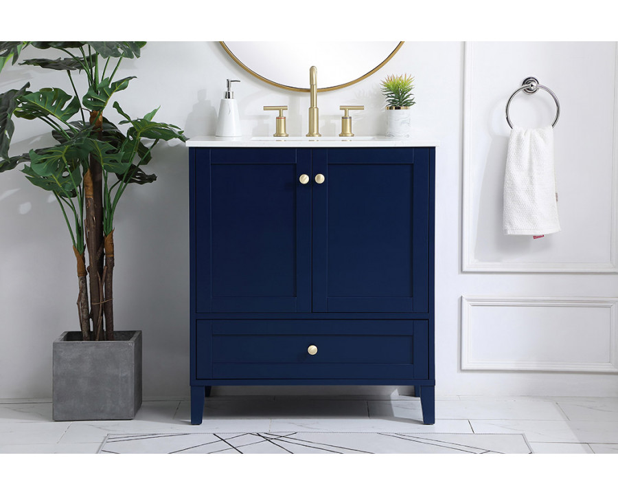 Elegant Bathroom Vanity - Blue (VF18030BL)