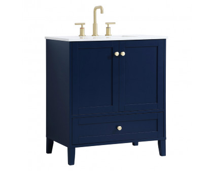 Elegant Bathroom Vanity - Blue (VF18030BL)