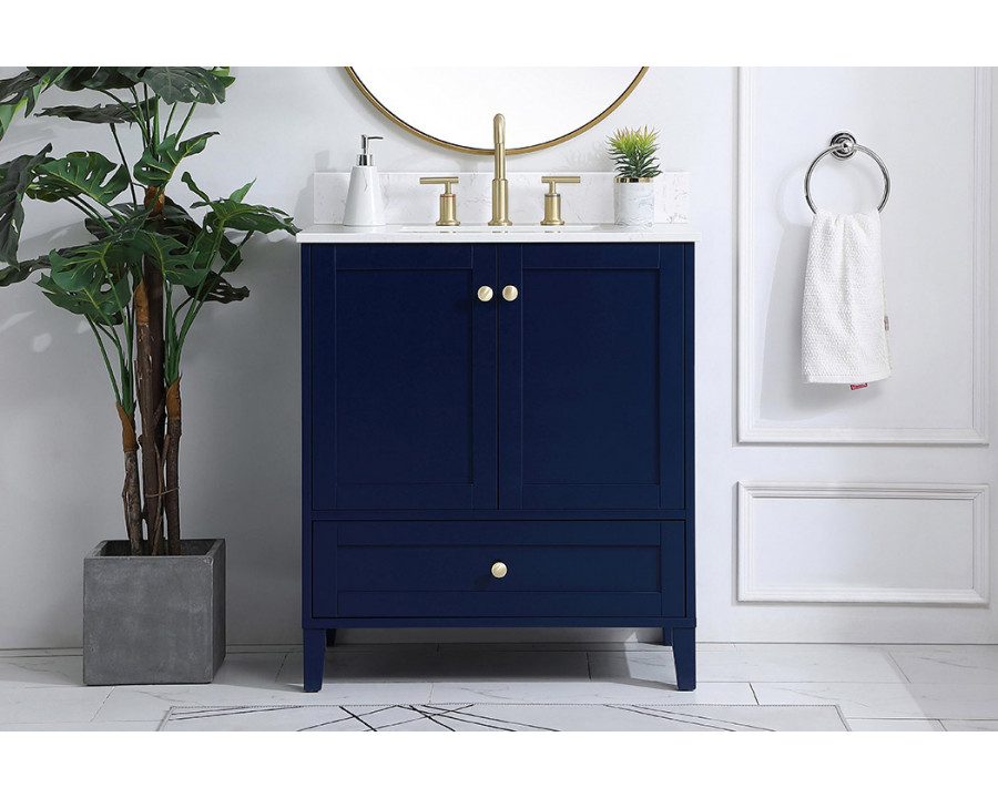 Elegant Bathroom Vanity - Blue (VF18030BL-BS)