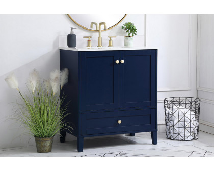 Elegant Bathroom Vanity - Blue (VF18030BL-BS)