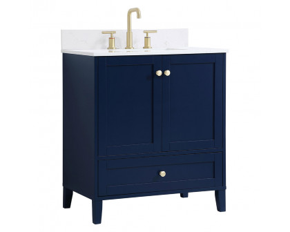 Elegant Bathroom Vanity - Blue (VF18030BL-BS)