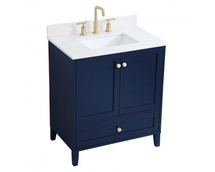 Elegant Bathroom Vanity - Blue (VF18030BL-BS)