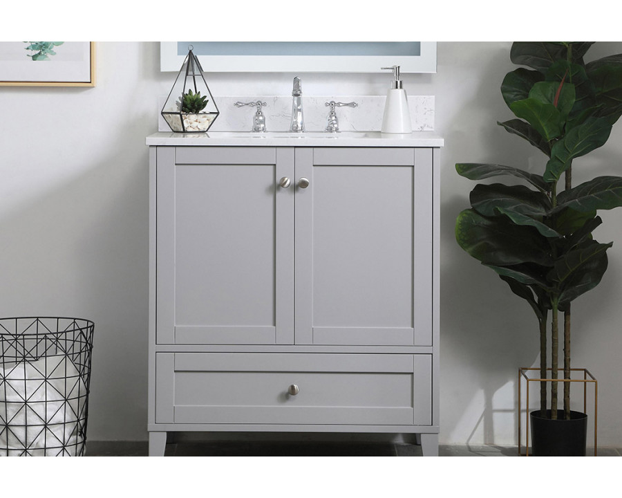 Elegant Bathroom Vanity - Gray (VF18030GR-BS)