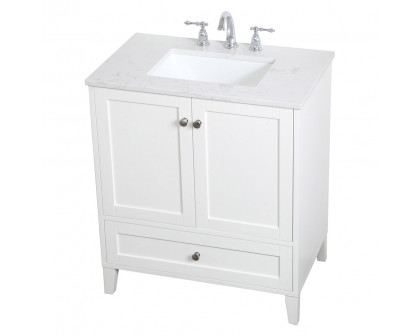 Elegant Bathroom Vanity - White (VF18030WH)