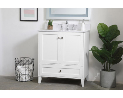 Elegant Bathroom Vanity - White (VF18030WH-BS)