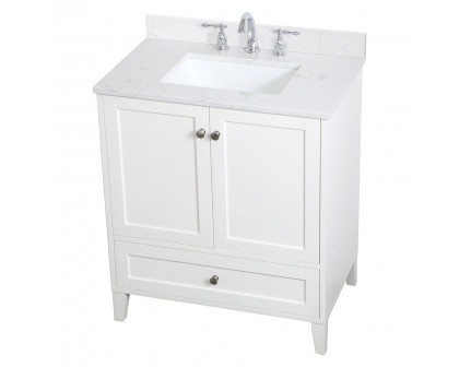 Elegant Bathroom Vanity - White (VF18030WH-BS)