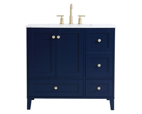 Elegant Bathroom Vanity - Blue (VF18036BL)