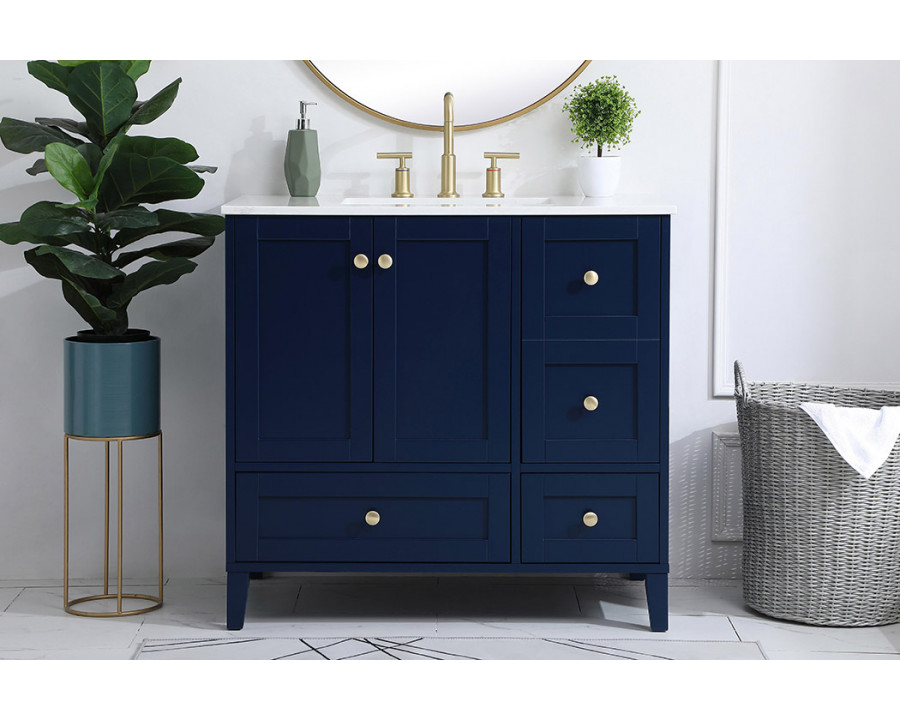 Elegant Bathroom Vanity - Blue (VF18036BL)