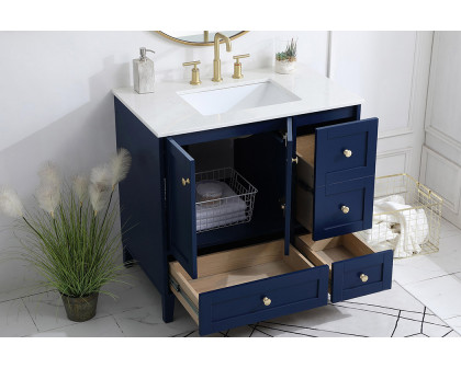 Elegant Bathroom Vanity - Blue (VF18036BL)